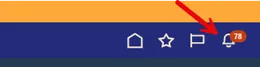 The bell icon is displayed in the upper right corner after the Receiver has selected Save/Close.