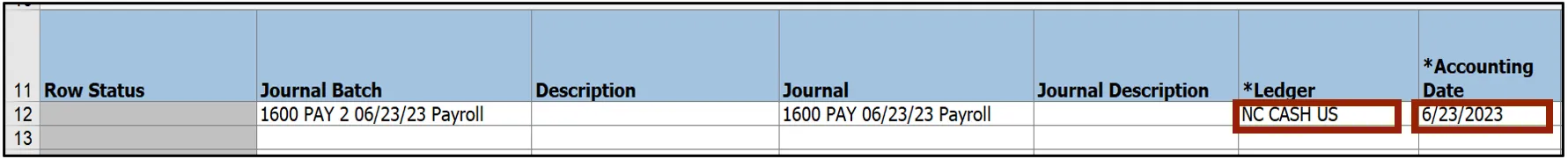 Ledger name from drop-down