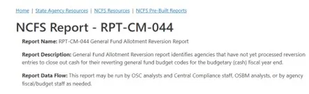 NCFS Report