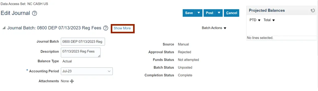 Show More link