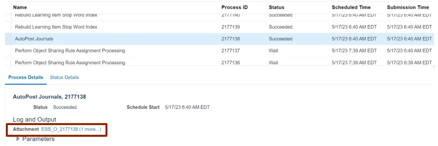 Process Details section on Overview page