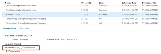Attachment link at the bottom of the Overview page