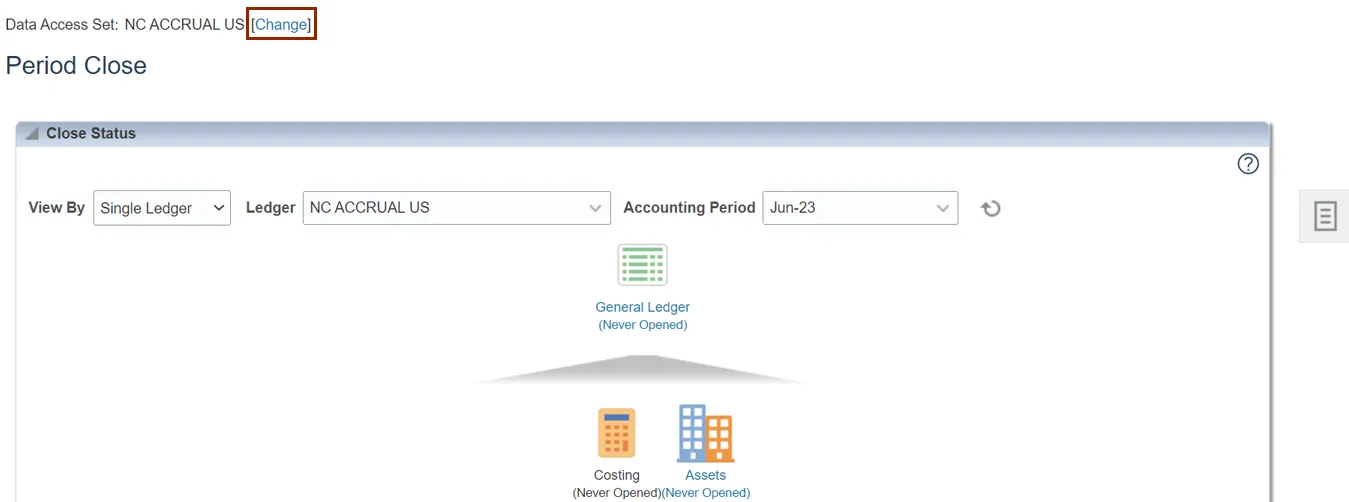 Period Close page