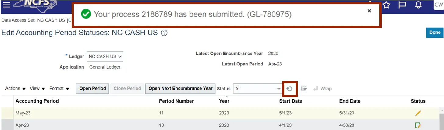 Submission Options pop-up