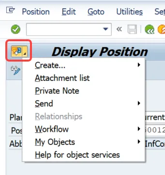 The Services for Object button in SAP GUI.