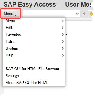 The single Menu button in WebGUI.