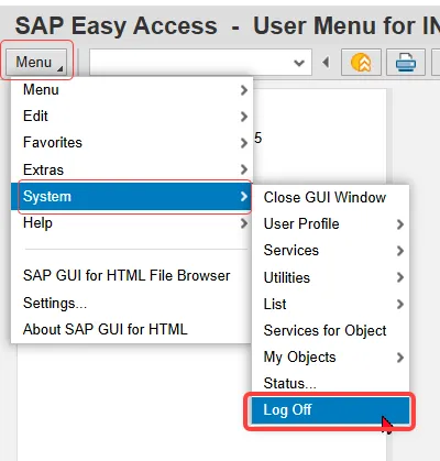 The Log Off feature in WebGUI.