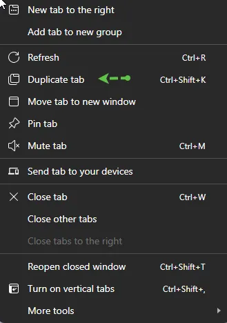Add a Duplicate tab in WebGUI by right clicking on your mouse and selection Duplicate.